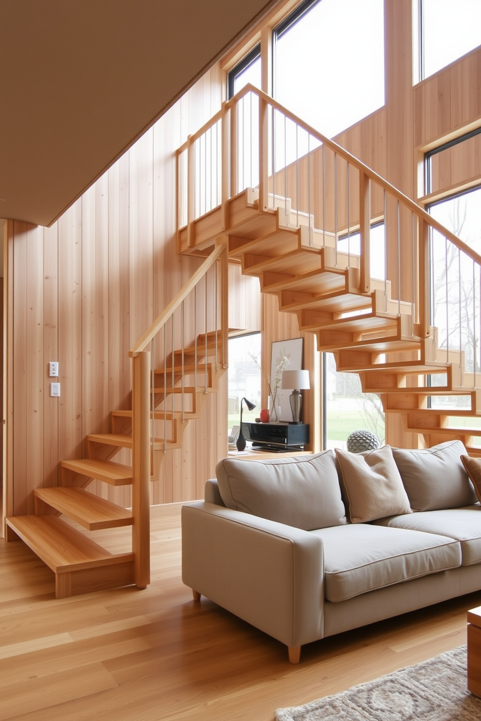 Living Room With Stairs Design Ideas 18