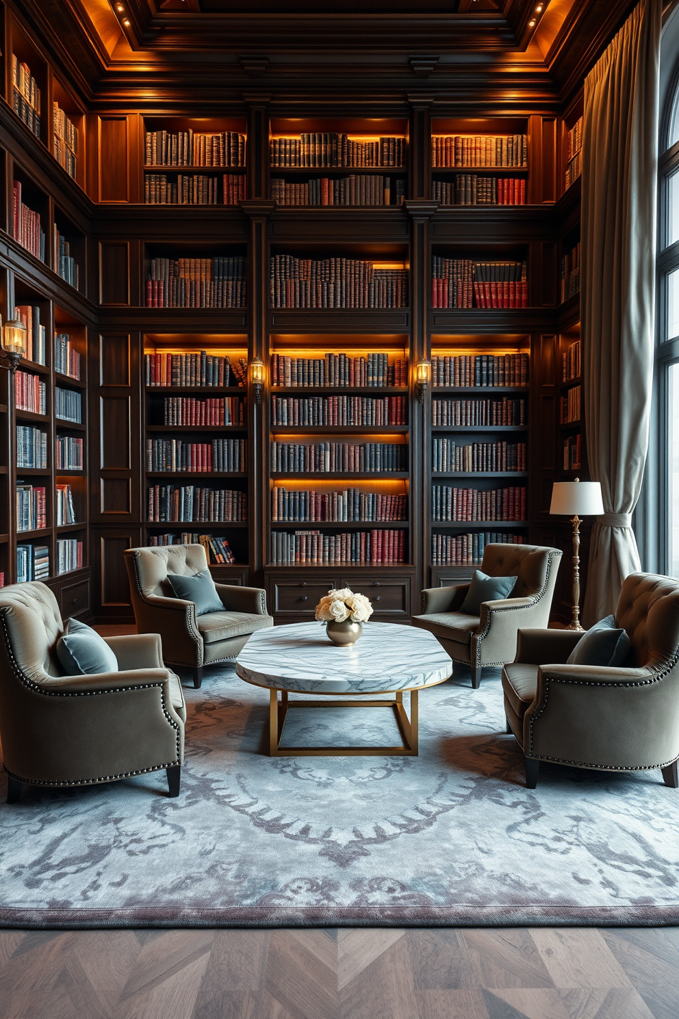 Luxury Home Library Design Ideas 20