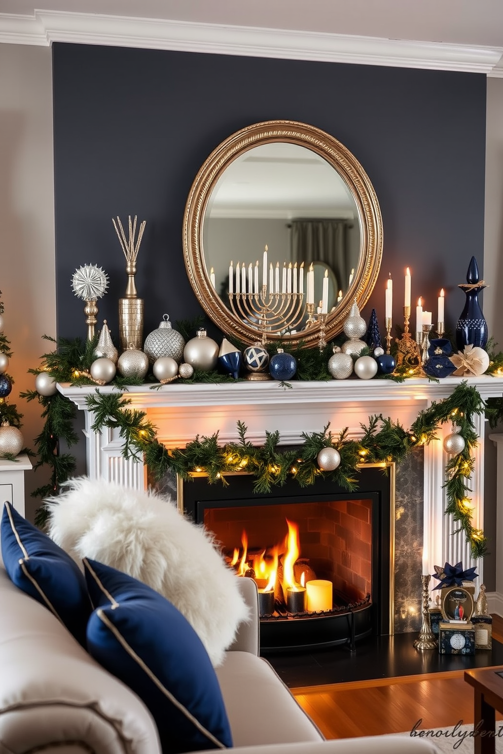 Mantel Hanukkah Decorating Ideas 15