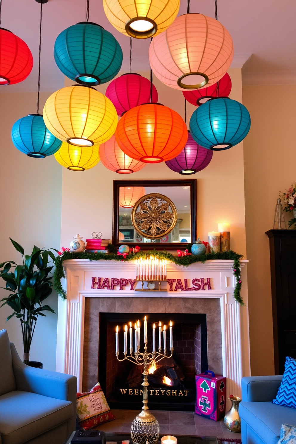 Mantel Hanukkah Decorating Ideas 16