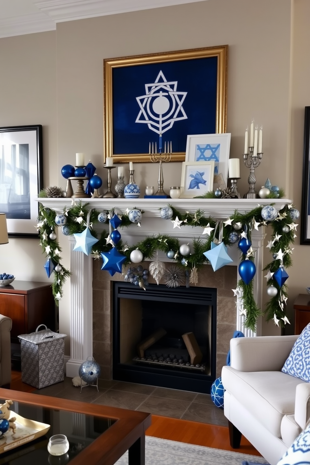 Mantel Hanukkah Decorating Ideas 20