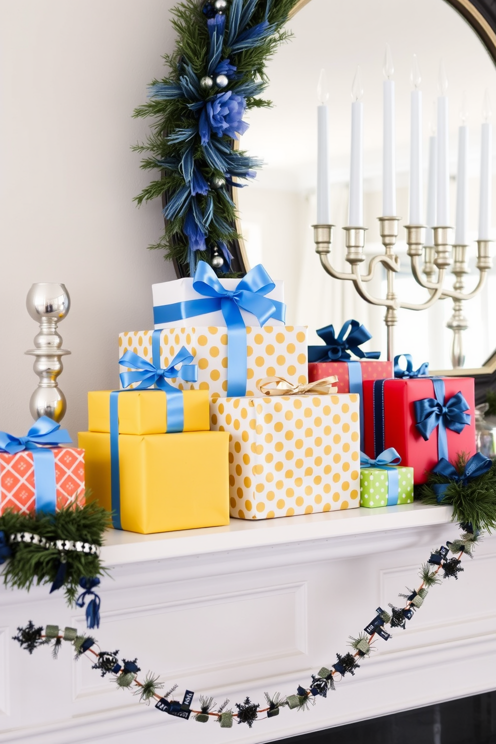 Mantel Hanukkah Decorating Ideas 21