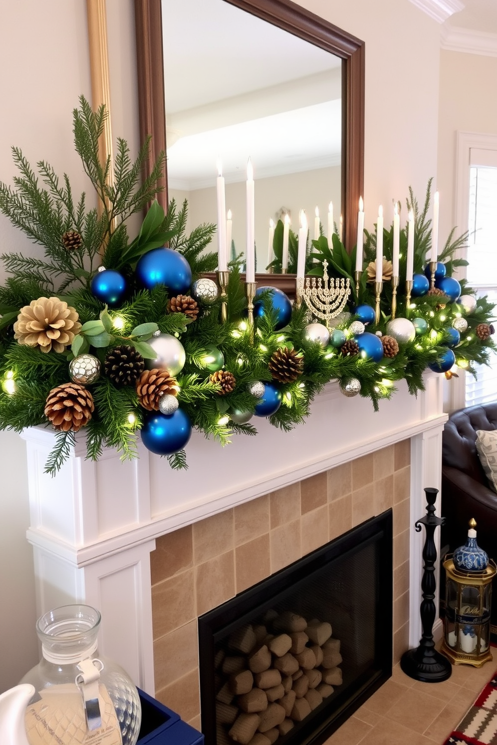 Mantel Hanukkah Decorating Ideas 23