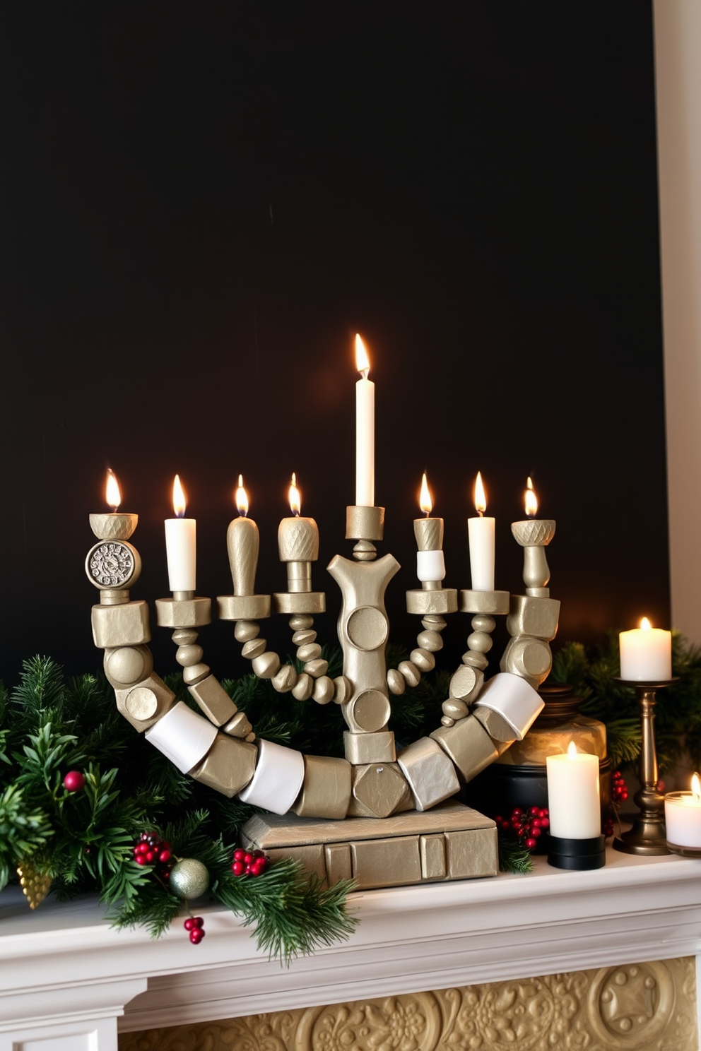 Mantel Hanukkah Decorating Ideas 26