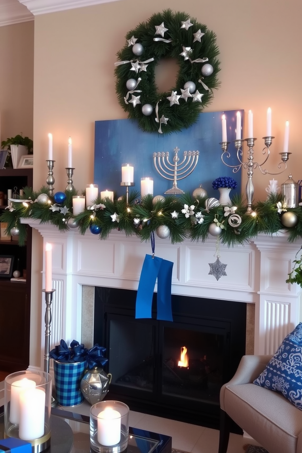 Mantel Hanukkah Decorating Ideas 29