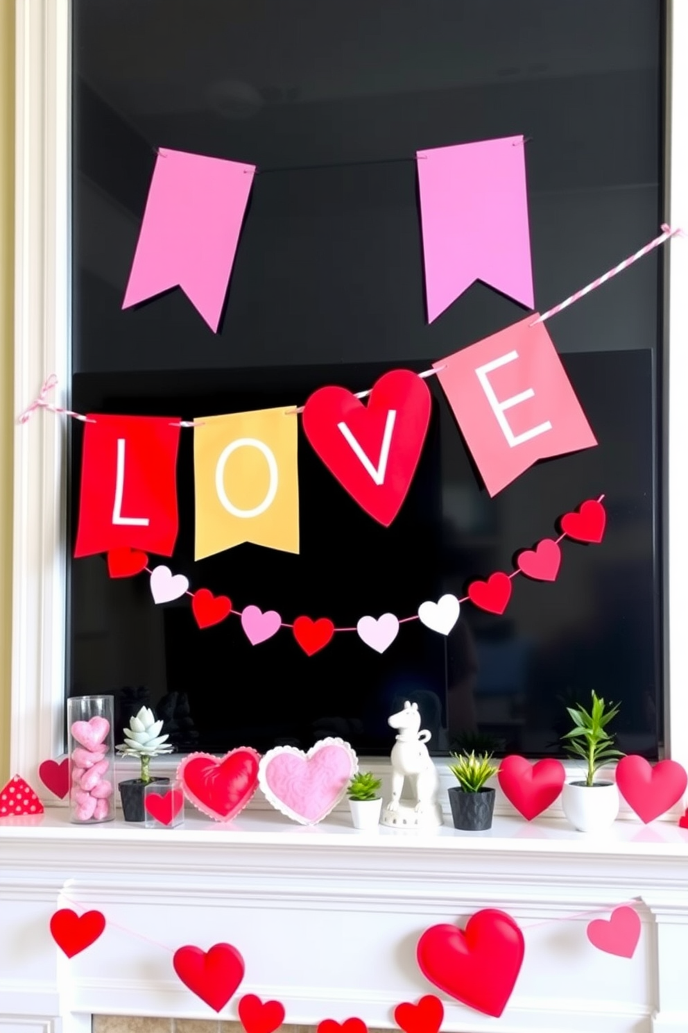 Mantel Valentines Day Decorating Ideas 19