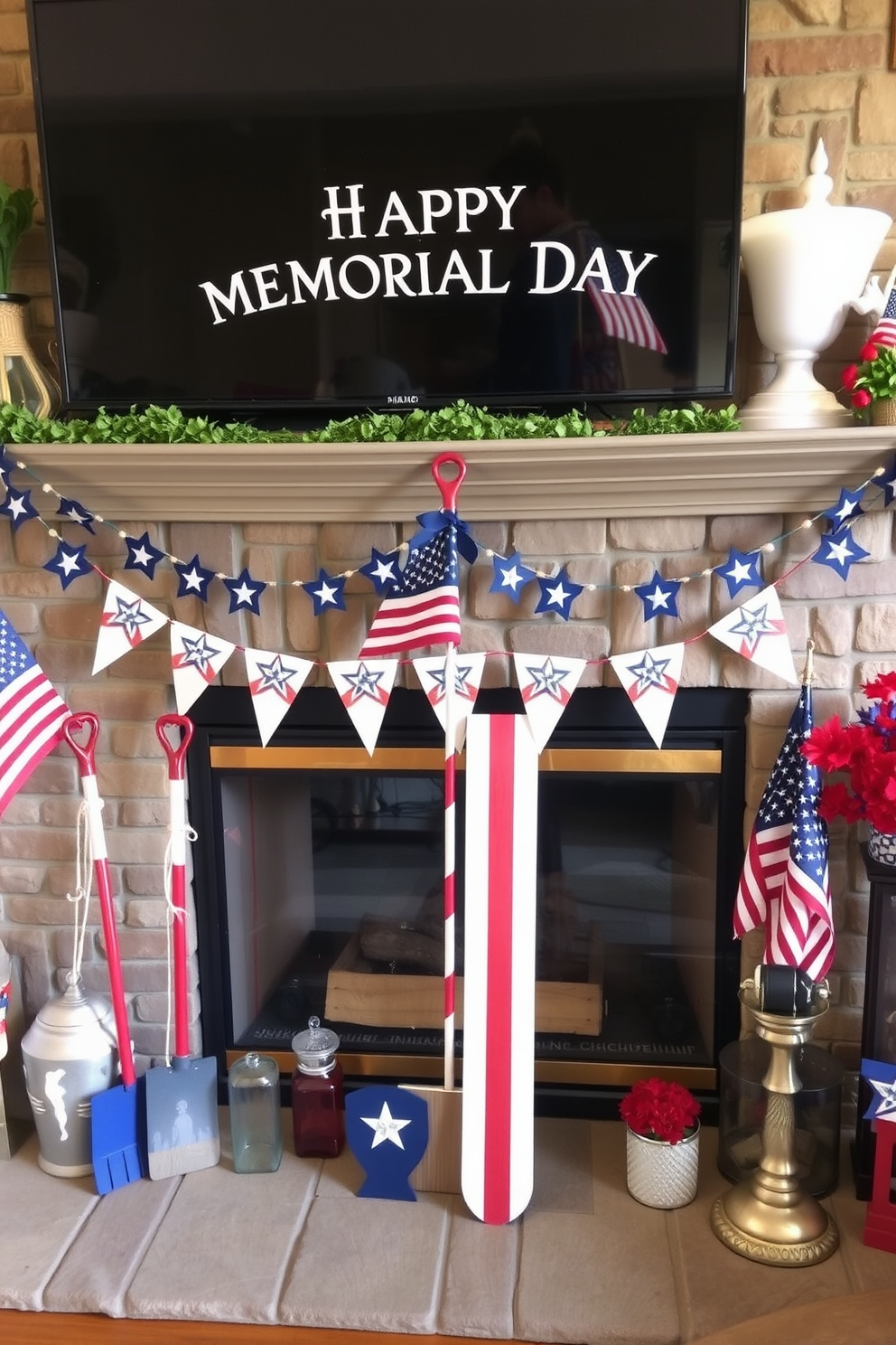 Memorial Day Fireplace Decorating Ideas 26