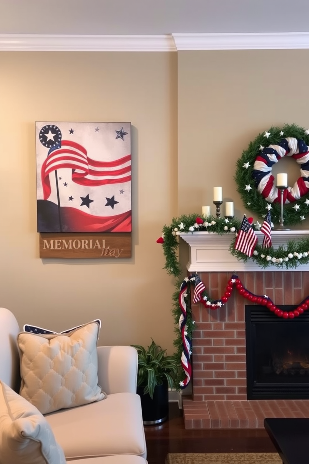 Memorial Day Fireplace Decorating Ideas 30