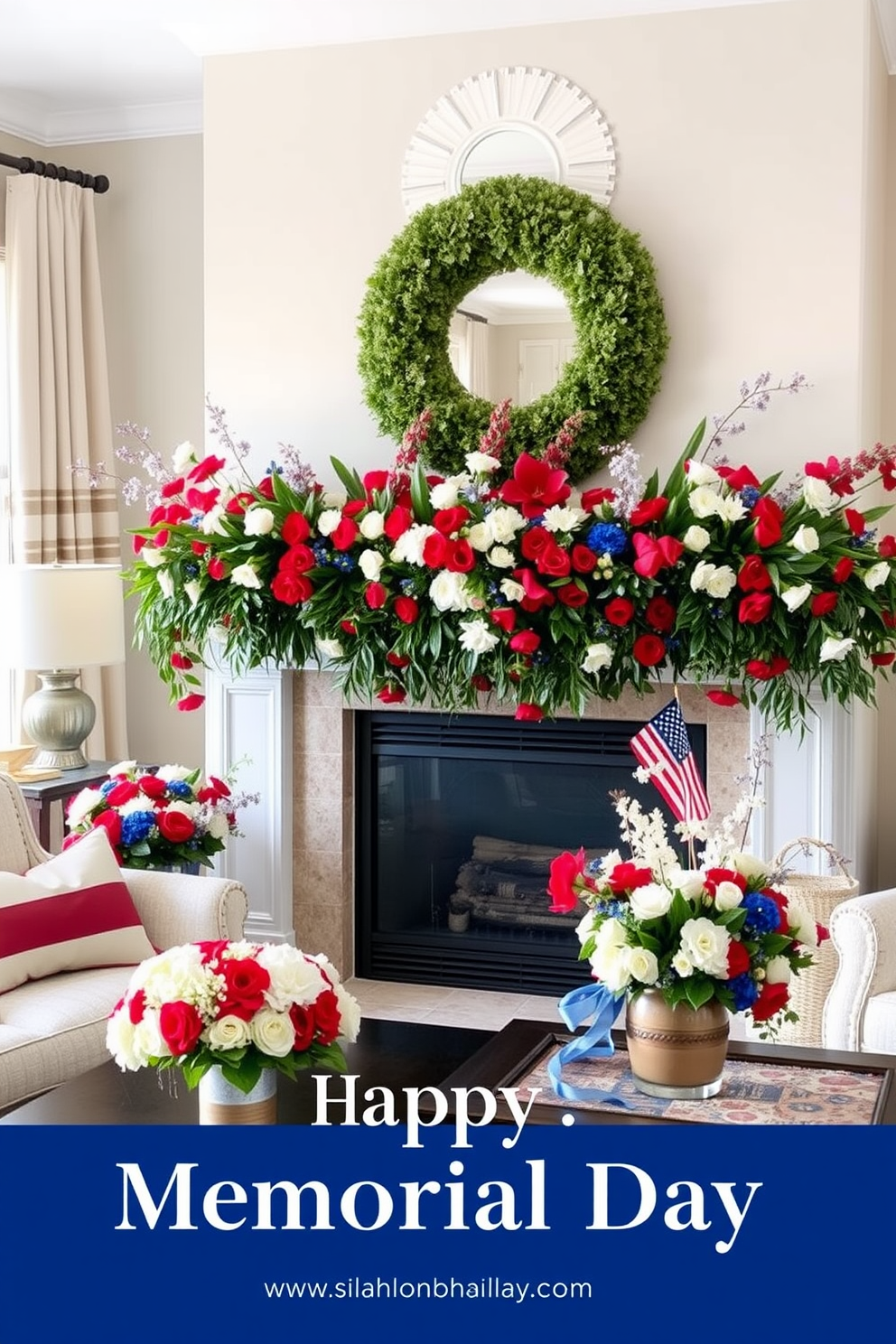 Memorial Day Fireplace Decorating Ideas 6