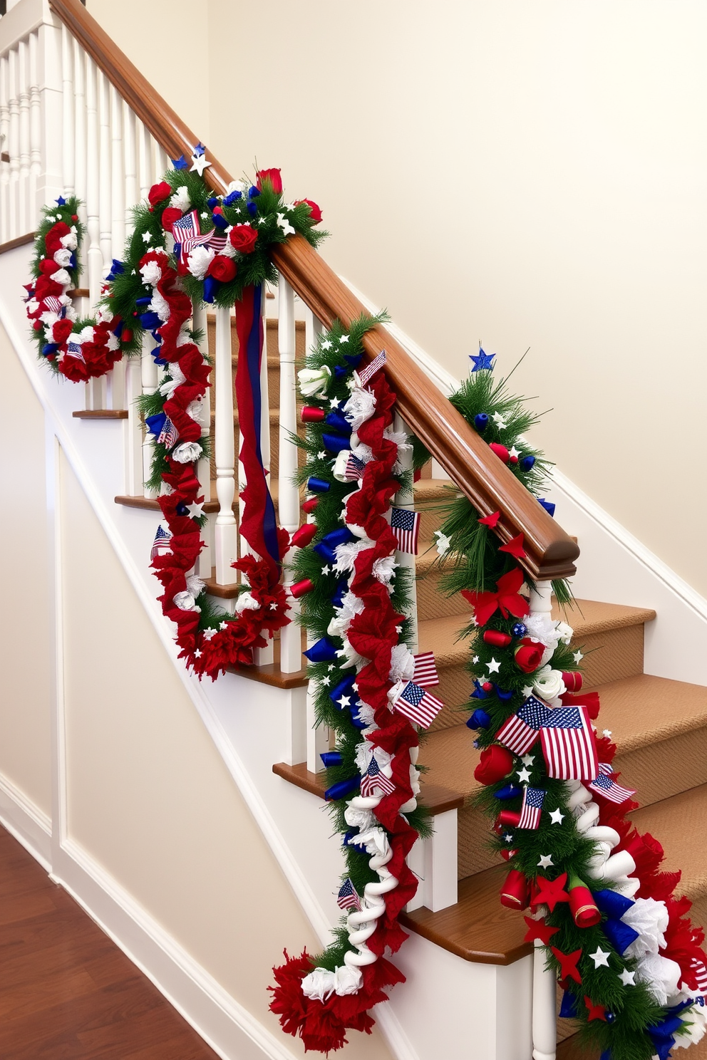 Memorial Day Staircase Decorating Ideas 1