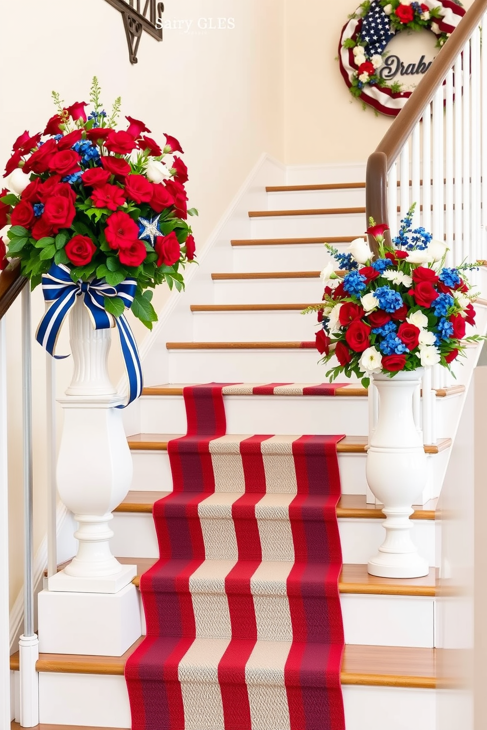 Memorial Day Staircase Decorating Ideas 11