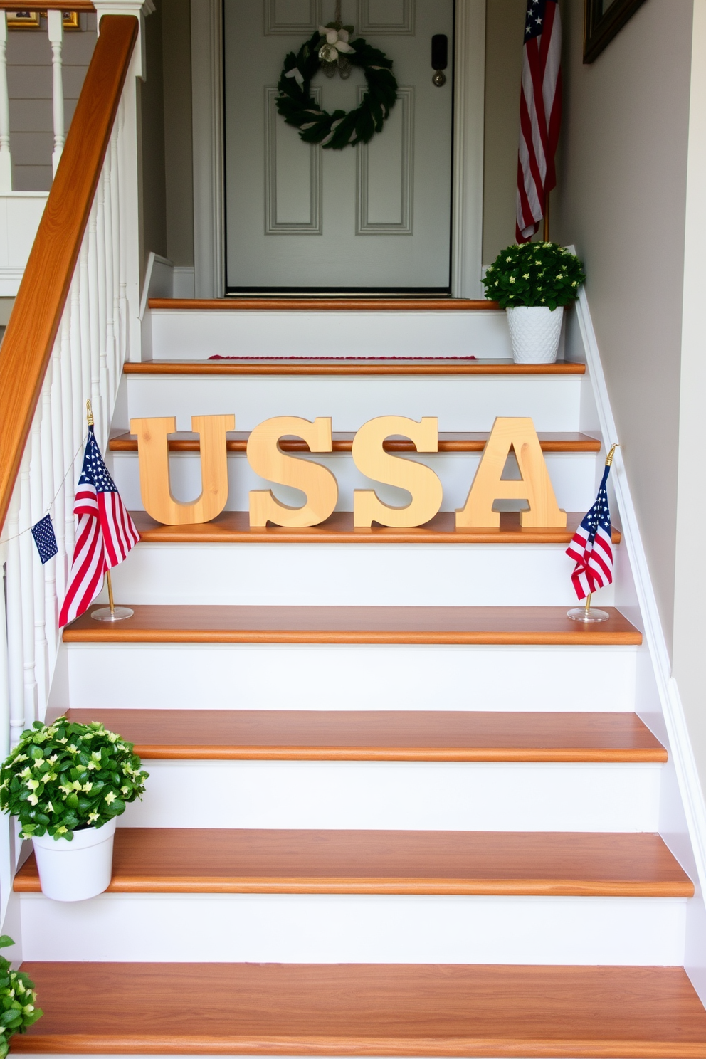 Memorial Day Staircase Decorating Ideas 14