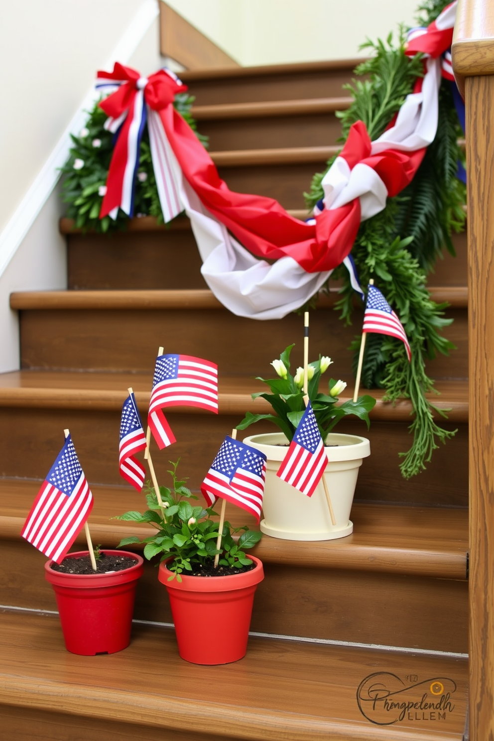 Memorial Day Staircase Decorating Ideas 4