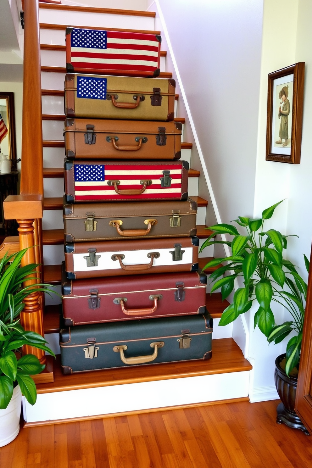 Memorial Day Staircase Decorating Ideas 8