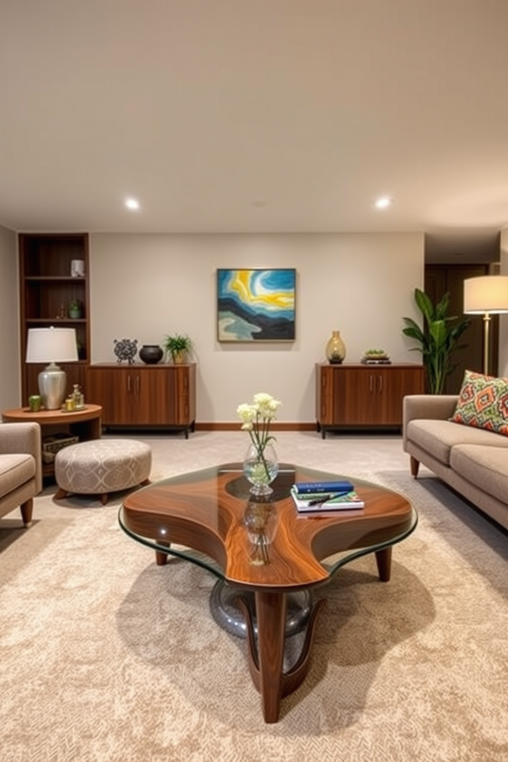 Mid Century Modern Basement Design Ideas 16