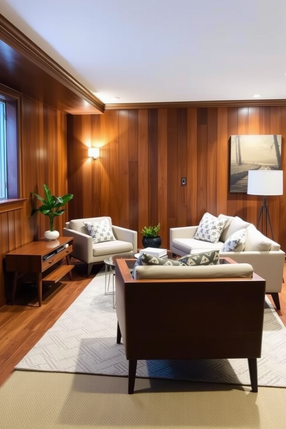 Mid Century Modern Basement Design Ideas 3