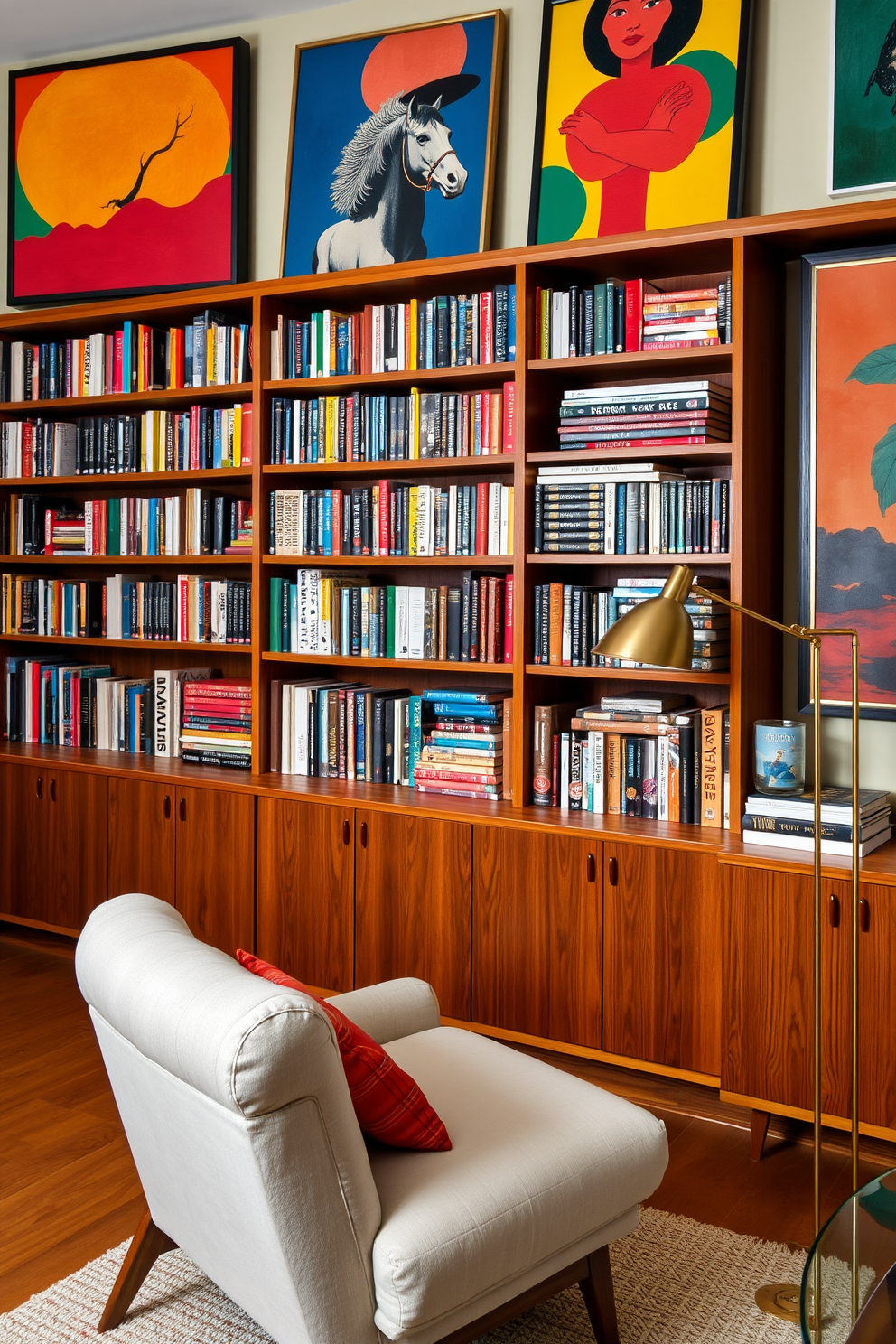 Mid Century Modern Home Library Design Ideas 10