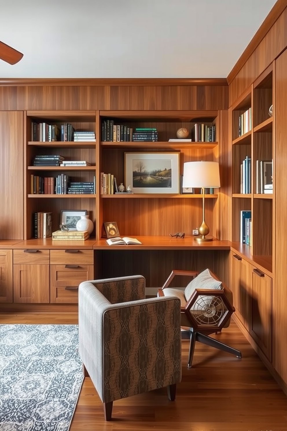 Mid Century Modern Home Library Design Ideas 11