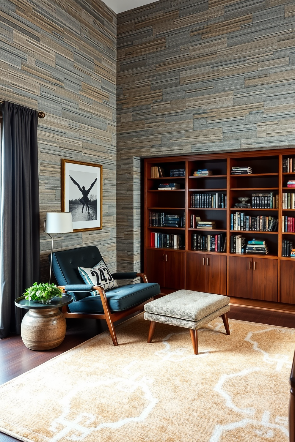 Mid Century Modern Home Library Design Ideas 14