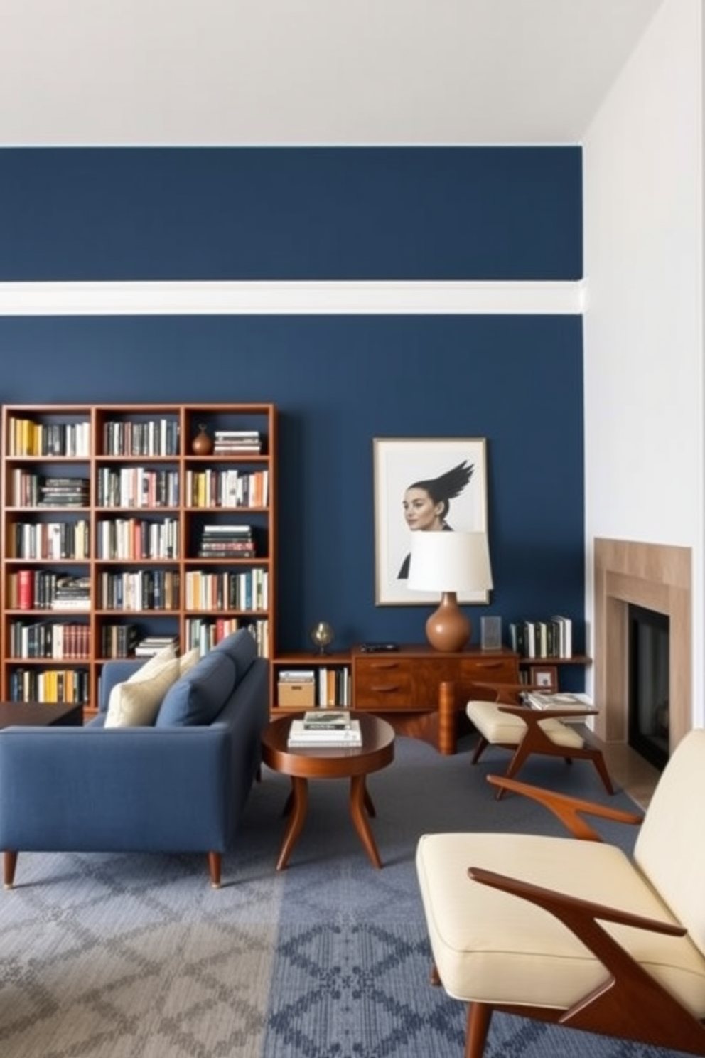 Mid Century Modern Home Library Design Ideas 24