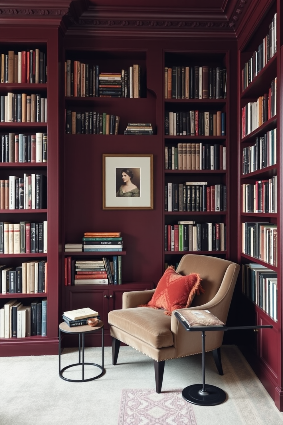 Moody Home Library Design Ideas 15