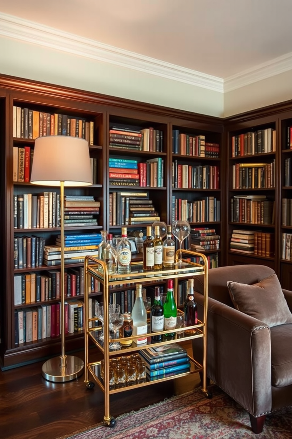 Moody Home Library Design Ideas 16