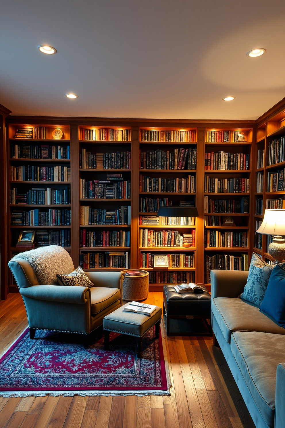 Moody Home Library Design Ideas 17