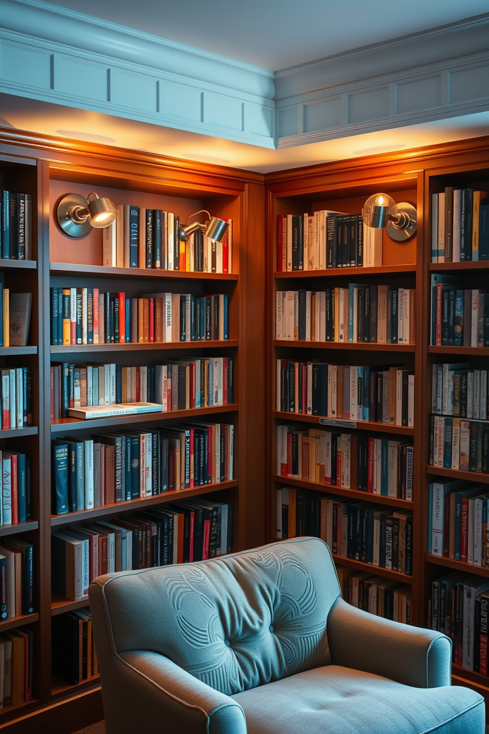 Moody Home Library Design Ideas 25