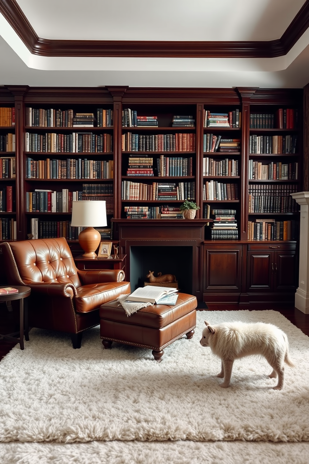 Moody Home Library Design Ideas 26