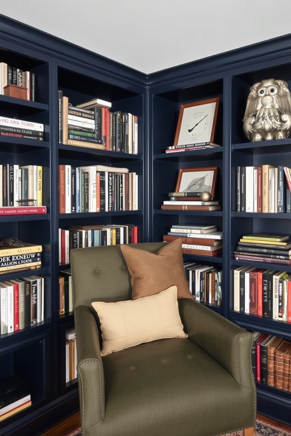 Moody Home Library Design Ideas 4