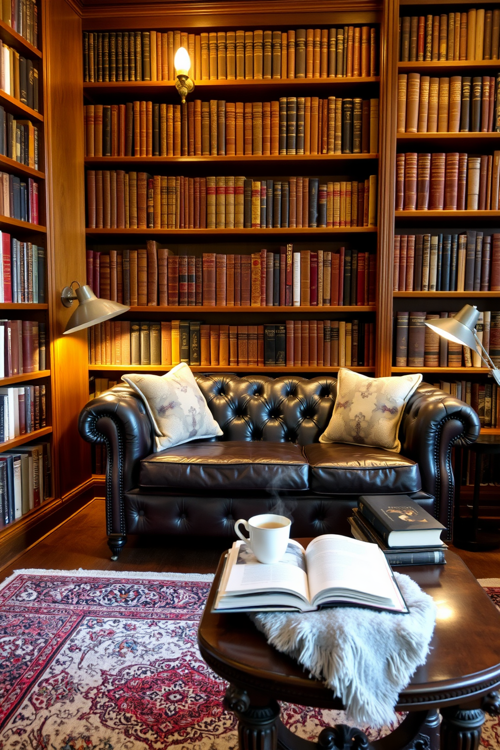 Moody Home Library Design Ideas 6