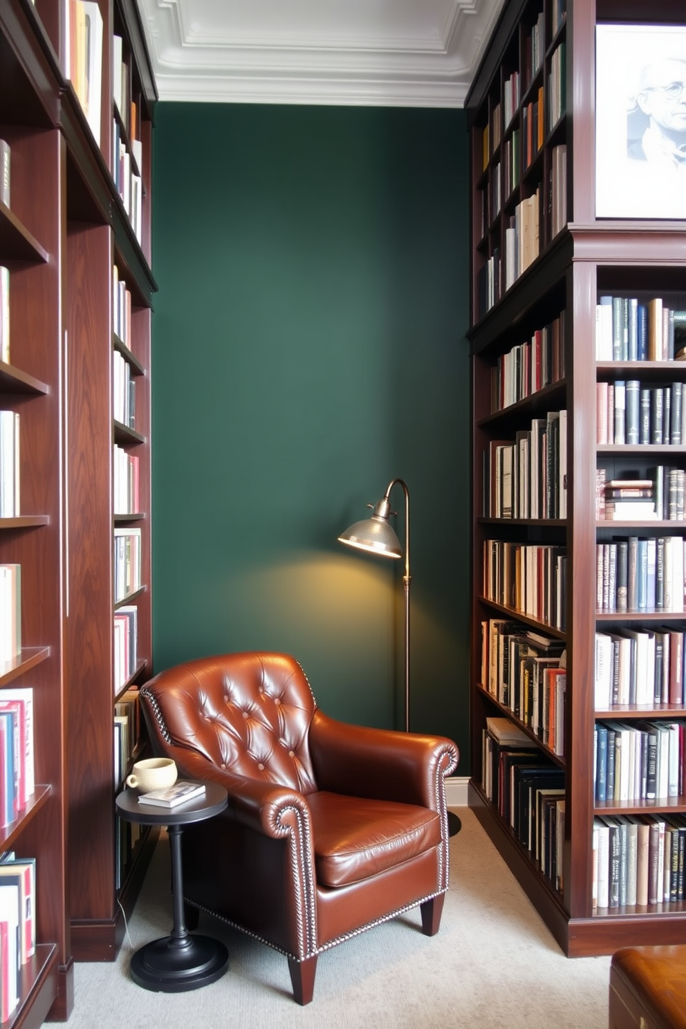 Moody Home Library Design Ideas 7