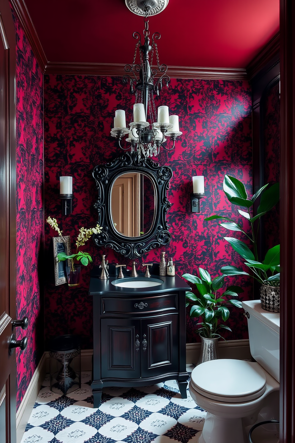 Moody Powder Room Design Ideas 19