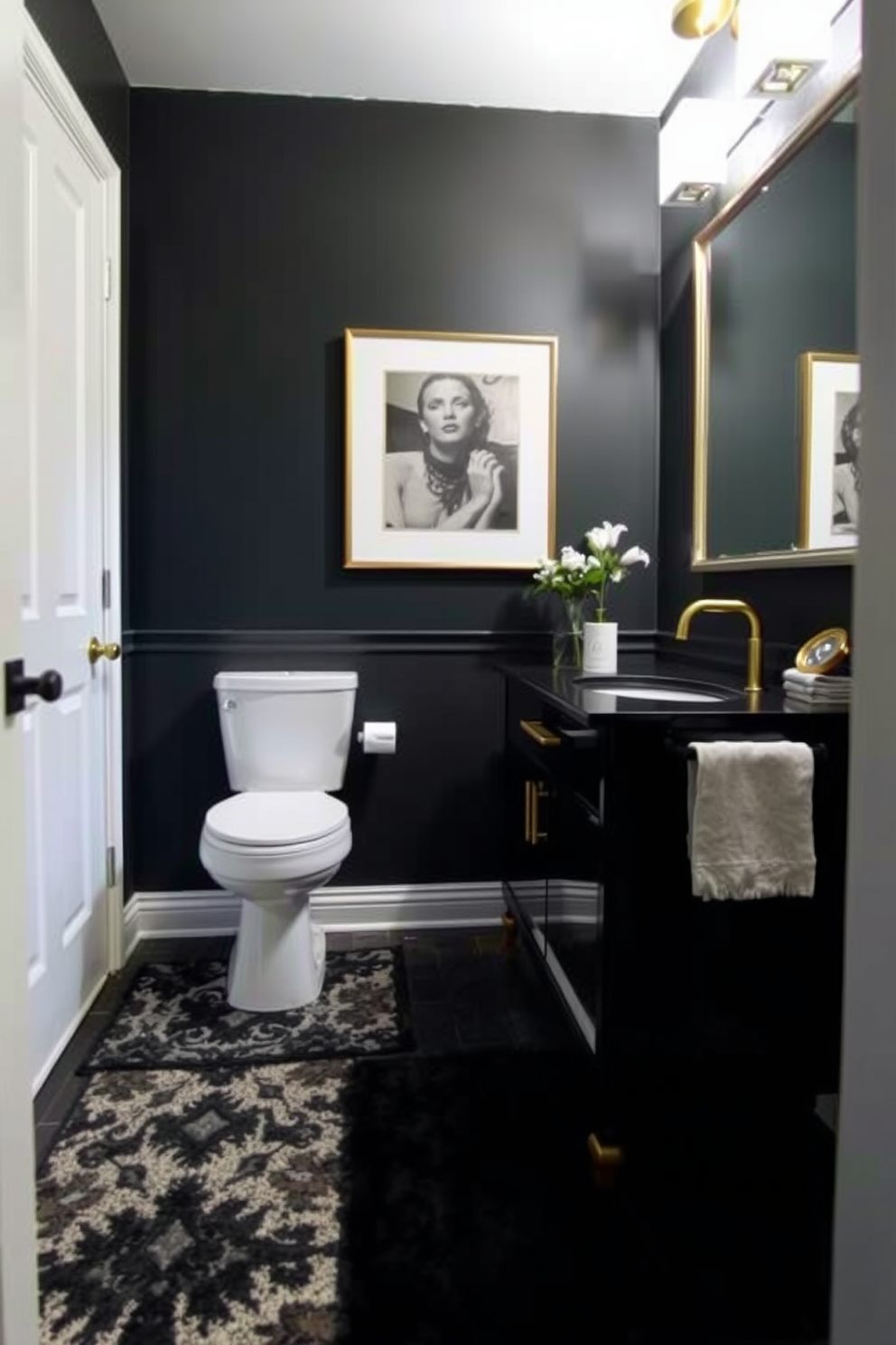 Moody Powder Room Design Ideas 21