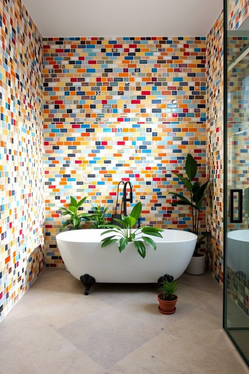 Mosaic Tiles Bathroom Design Ideas 11