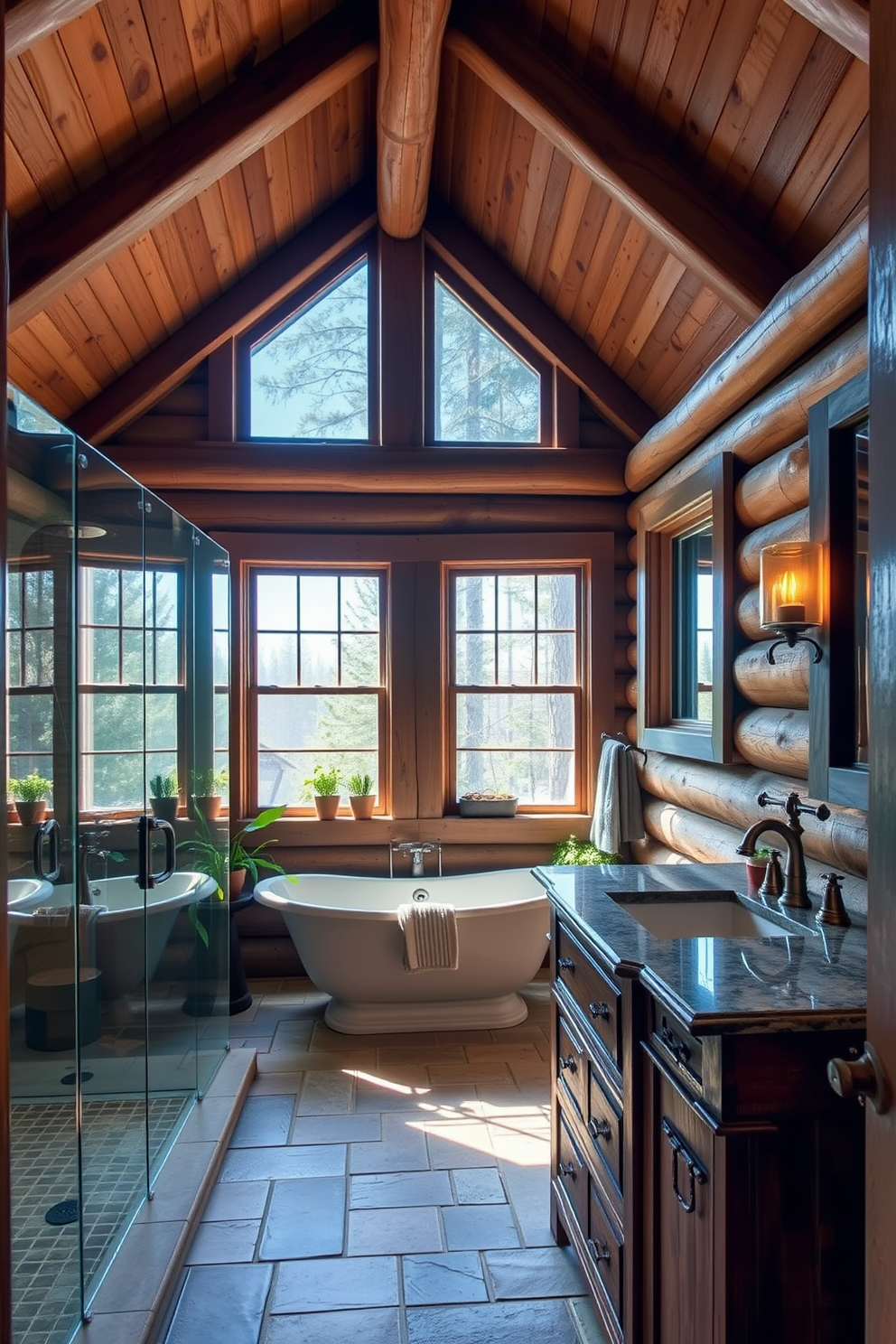 Mountain Cabin Bathroom Design Ideas 16