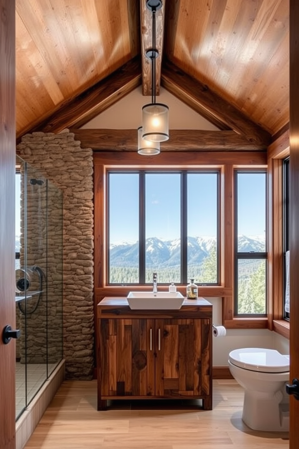 Mountain Cabin Bathroom Design Ideas 22