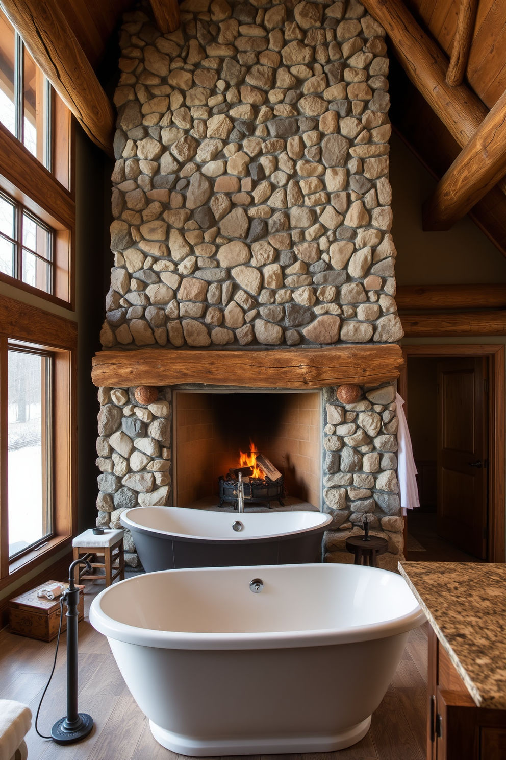 Mountain Cabin Bathroom Design Ideas 29