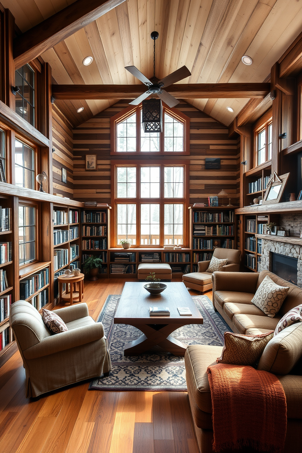 Mountain Home Library Design Ideas 15