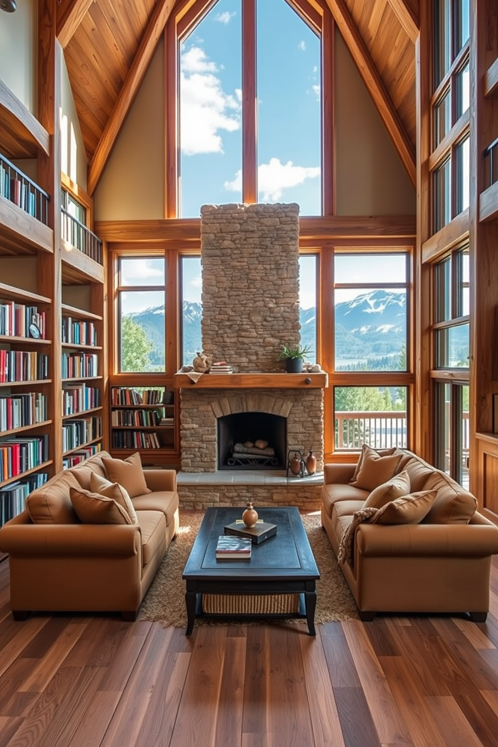 Mountain Home Library Design Ideas 22