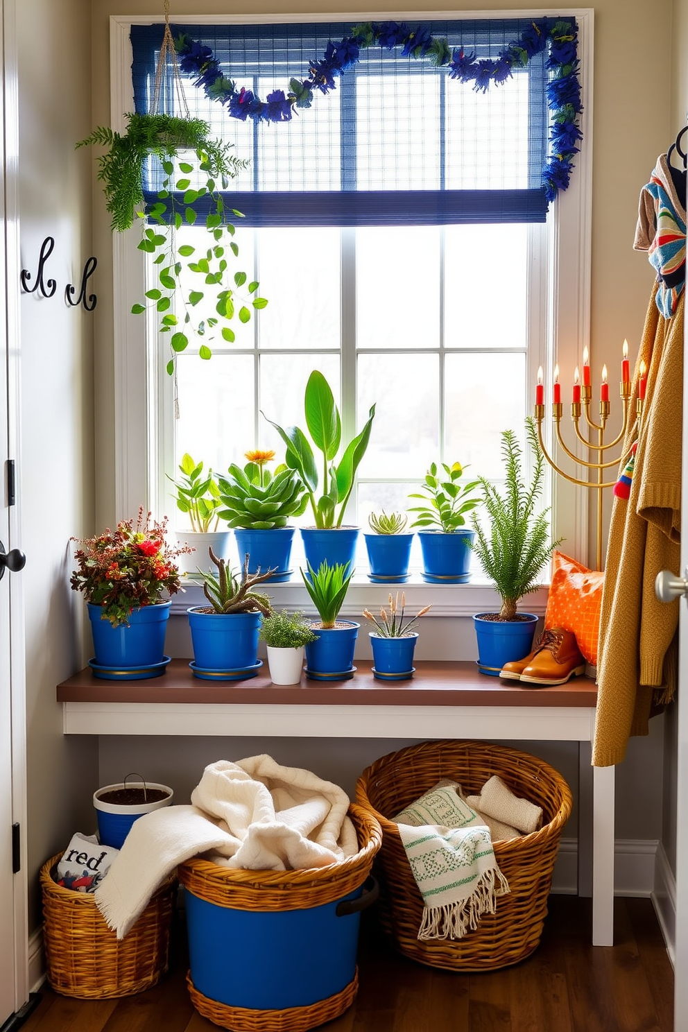 Mudroom Hanukkah Decorating Ideas 23