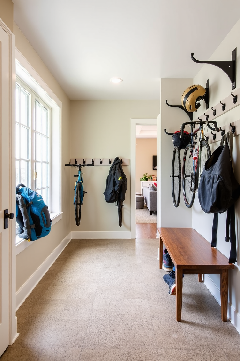 Mudroom Near Family Room Design Ideas 12