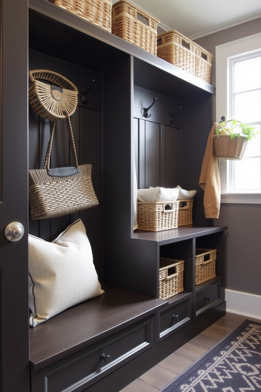 Mudroom Near Family Room Design Ideas 13