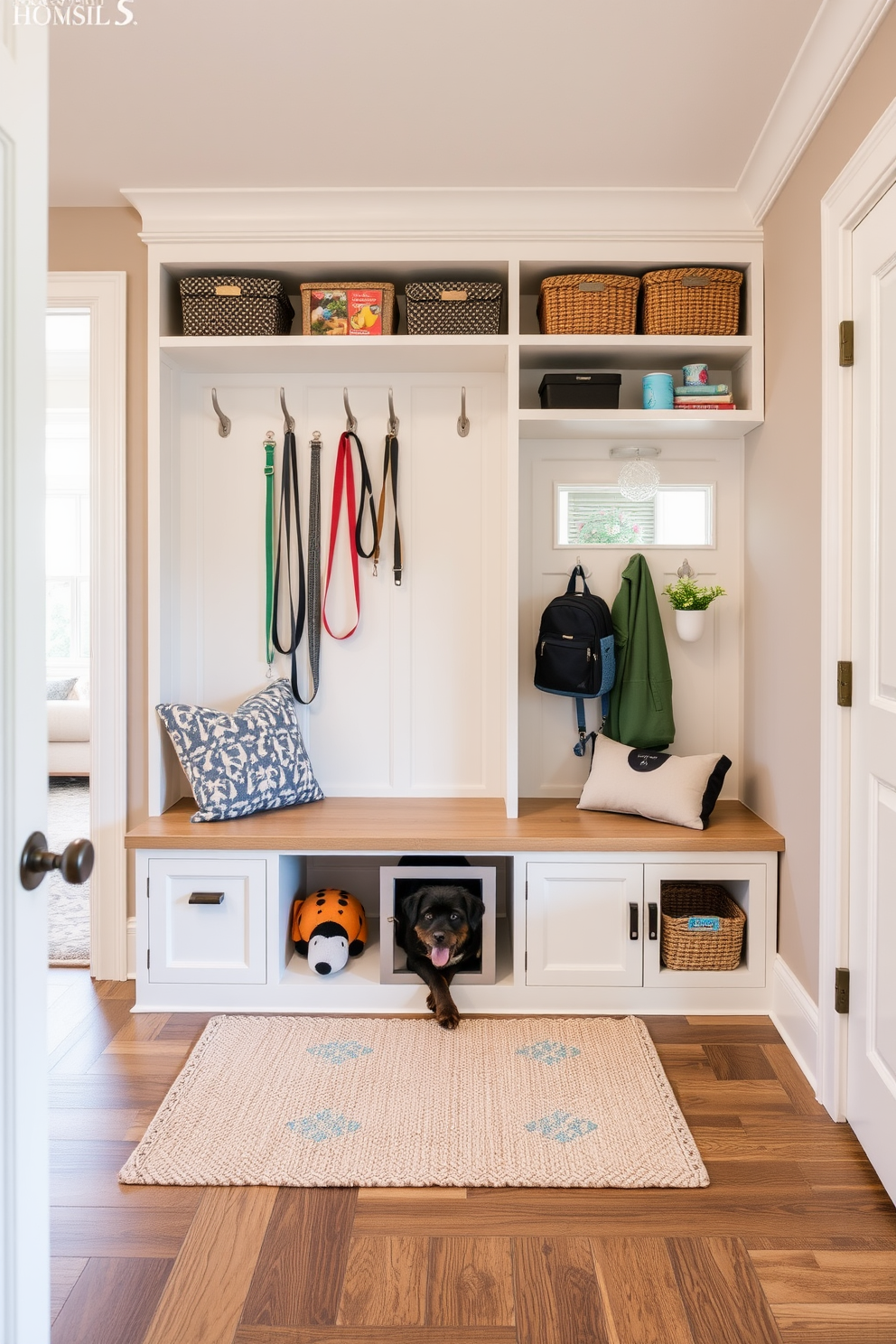 Mudroom Near Family Room Design Ideas 20