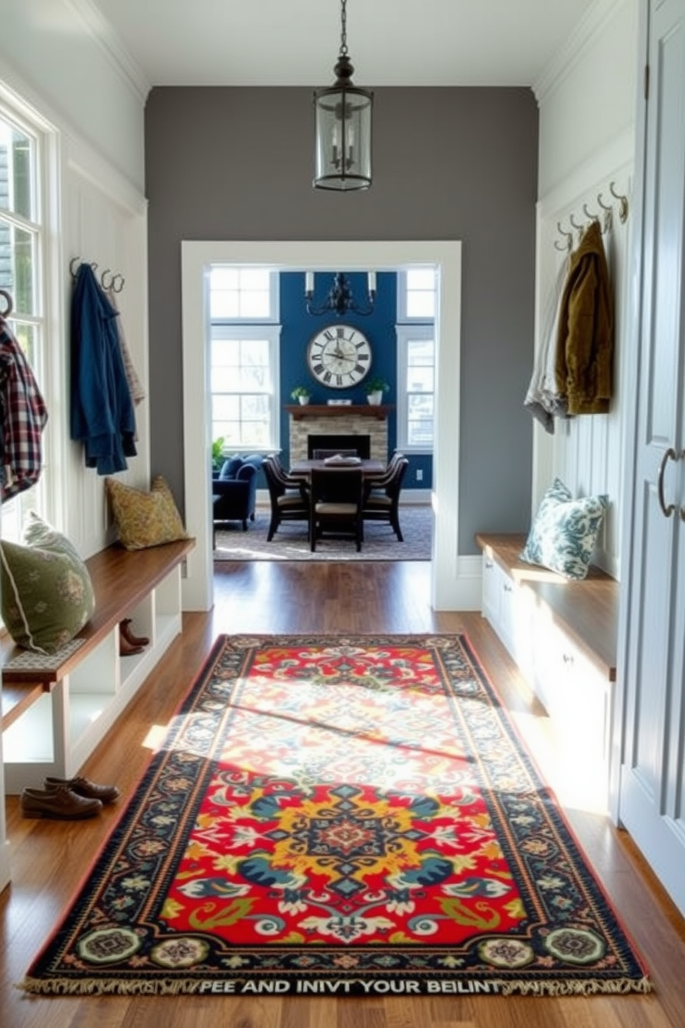 Mudroom Near Family Room Design Ideas 4