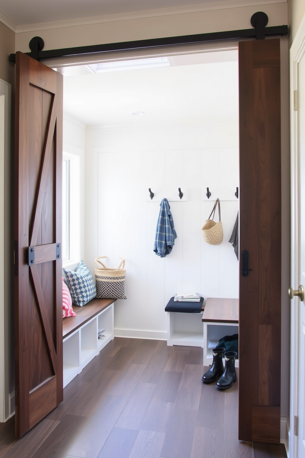 Mudroom Near Garage Design Ideas 12