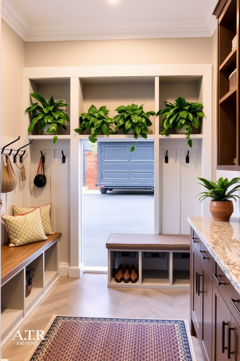 Mudroom Near Garage Design Ideas 26