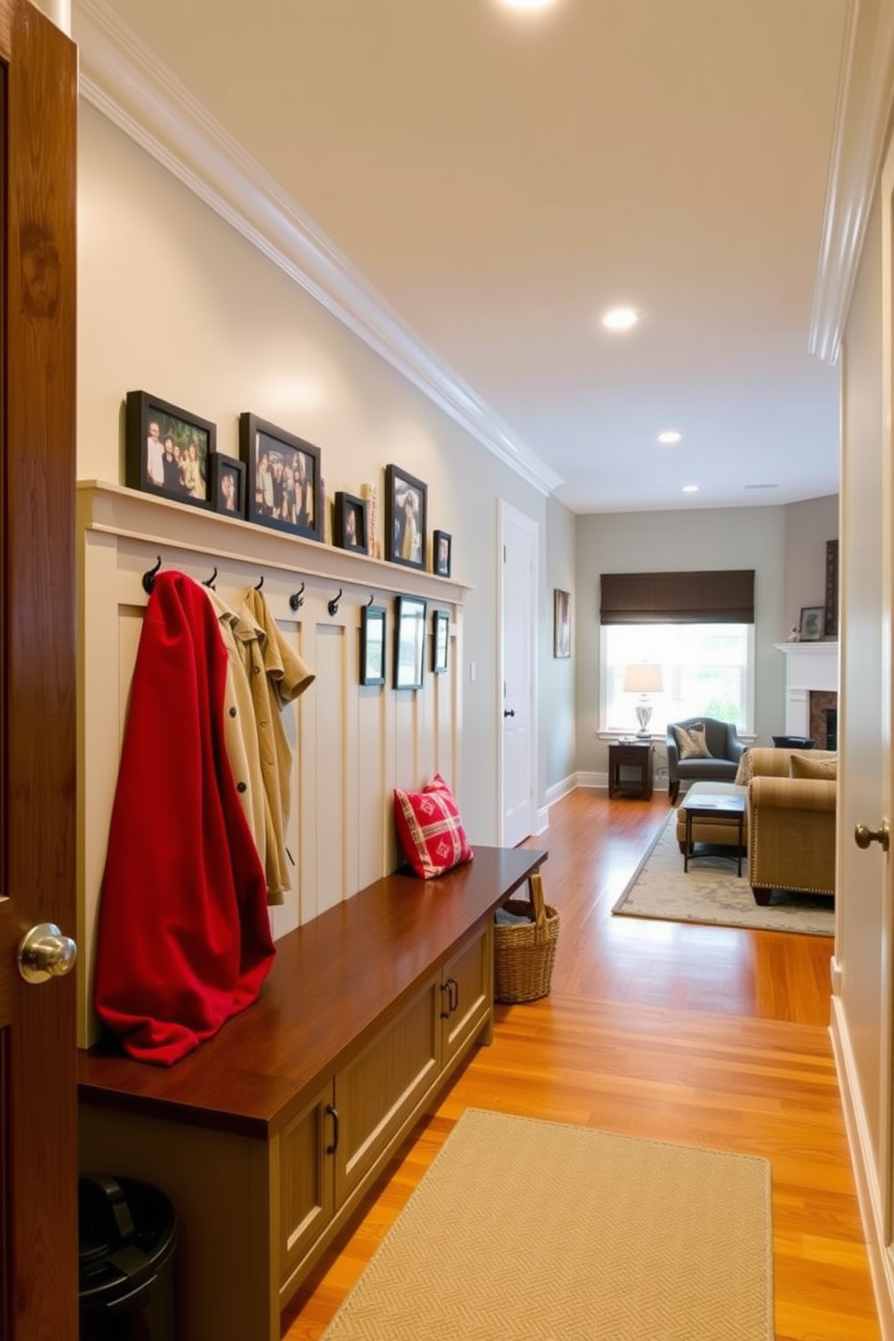 Mudroom Near Living Room Design Ideas 12