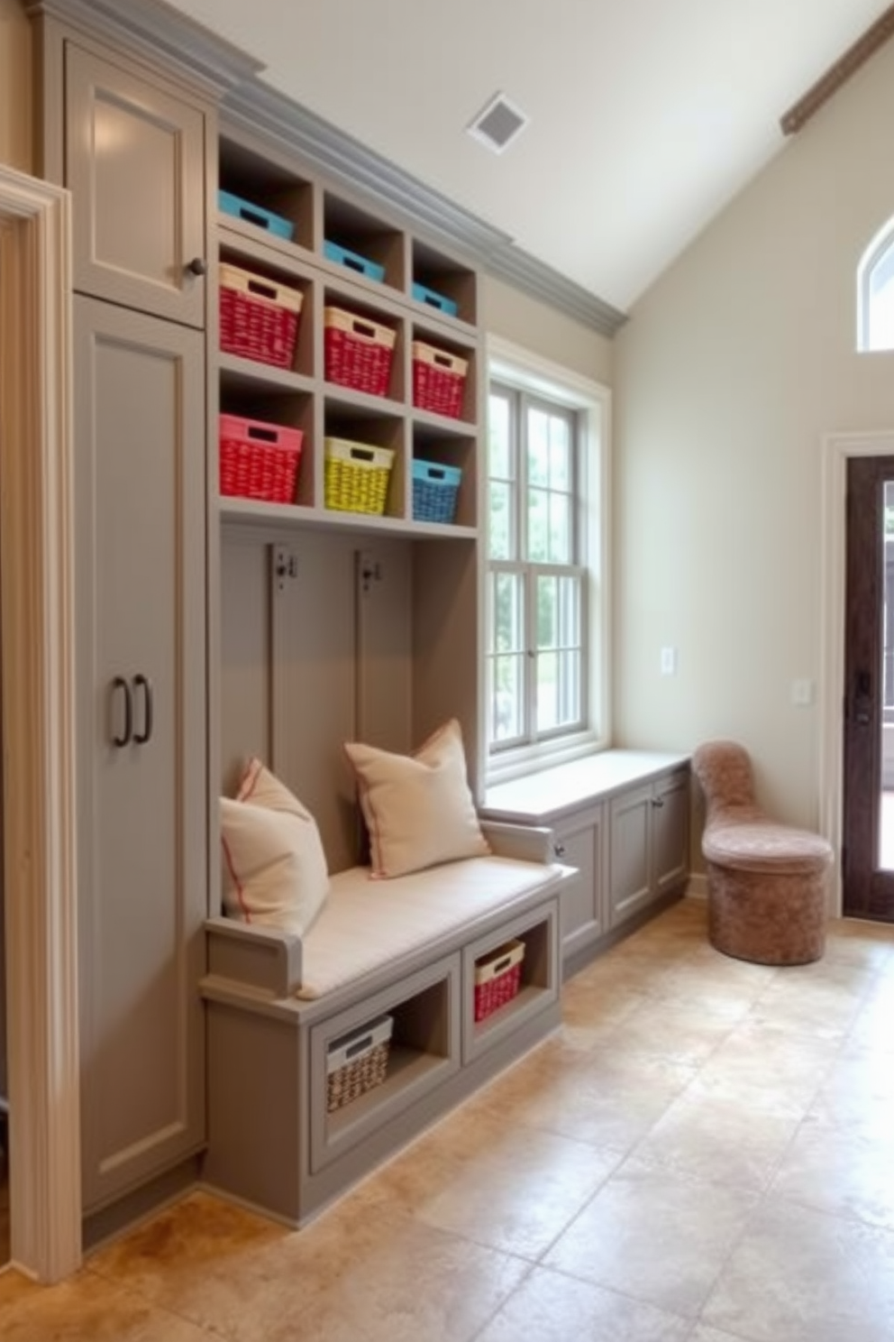 Mudroom Near Living Room Design Ideas 19