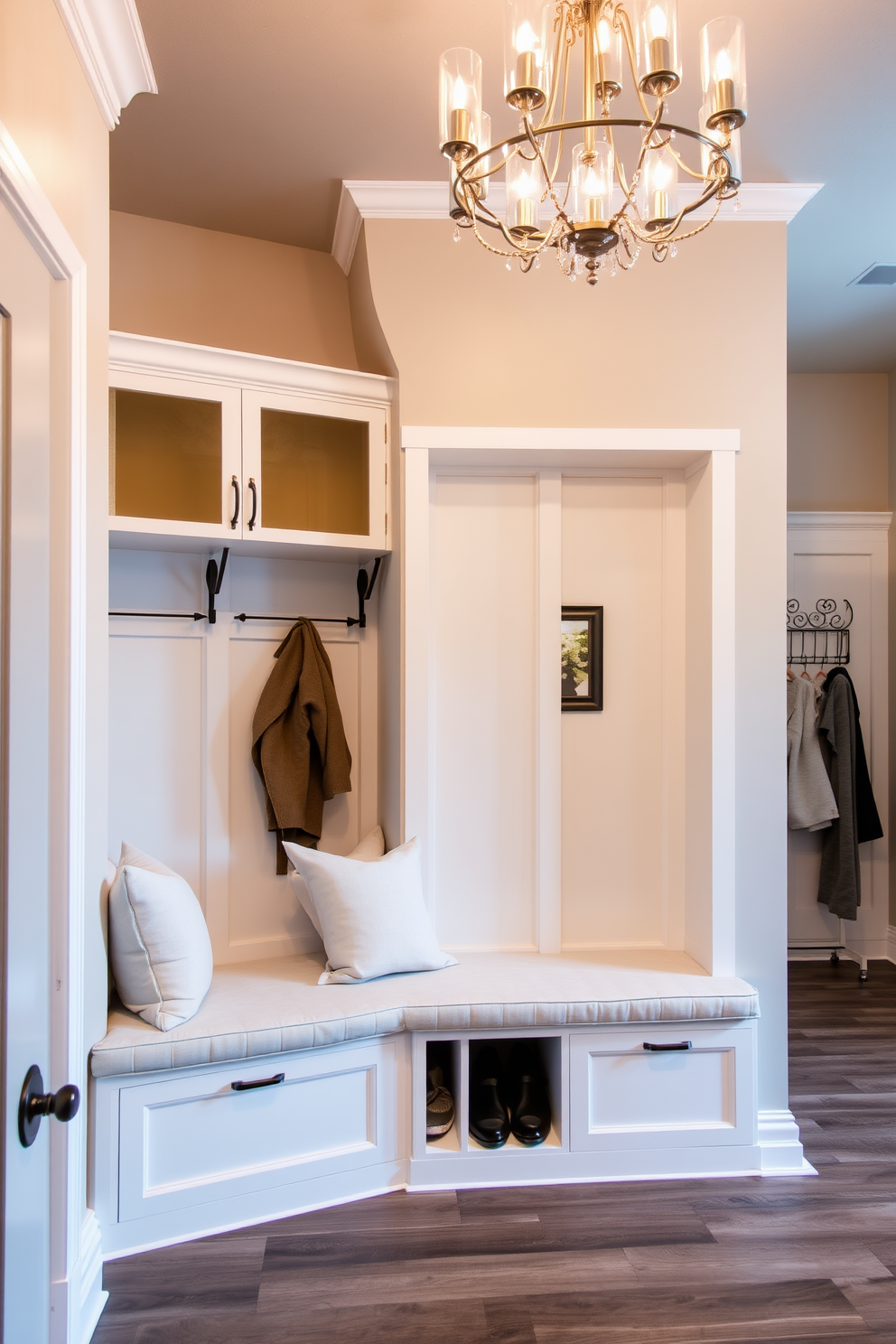 Mudroom Near Living Room Design Ideas 21